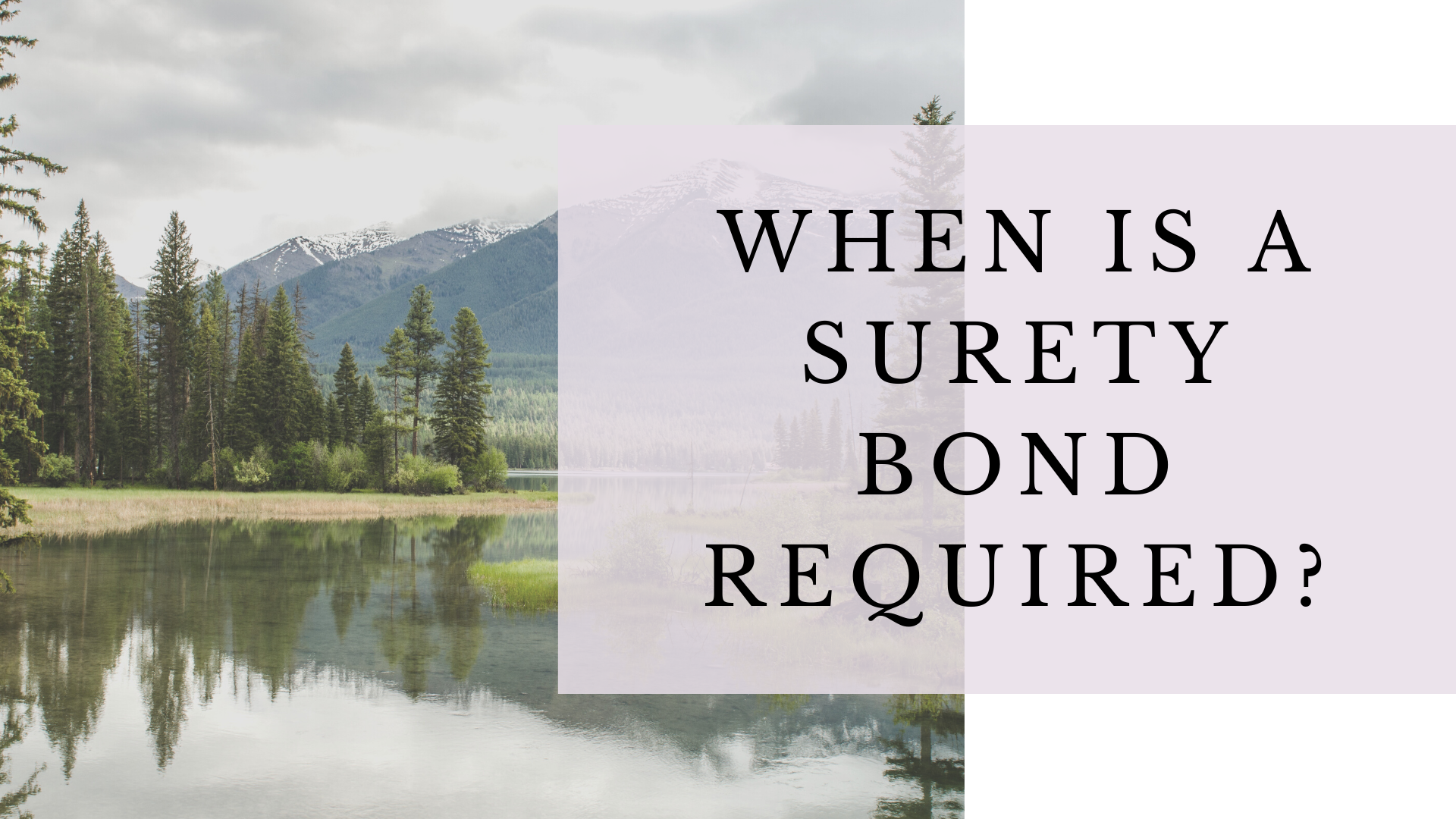 surety bond - Is a surety bond required - lake